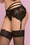 Black Floral Galloon Lace Garter in S/M