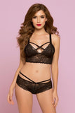 Black Rose Lace Panty in L