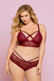 Merlot Rose Lace Panty in 1X/2X
