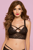 Black Rose Galloon Lace Bralette in L