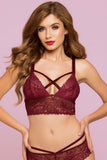 Merlot Rose Galloon Lace Bralette in XL
