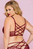 Merlot Rose Galloon Lace Bralette in 3X/4X