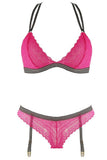 Hot Pink Geo Galloon Lace Athletic Panty in L