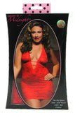 Red Midnight Affair Halter Chemise & Mask in OSXL