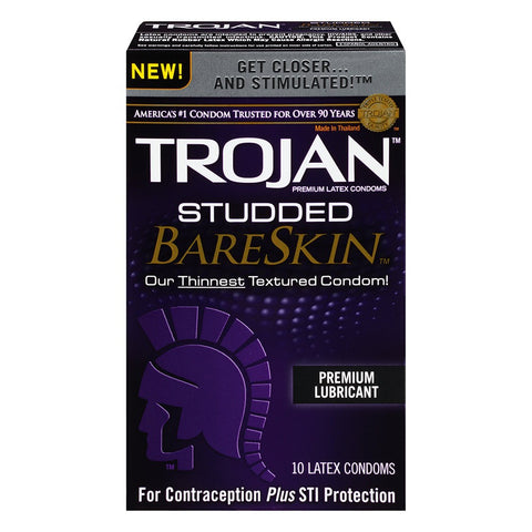 Trojan Studded BareSkin Condoms in 10 Pack