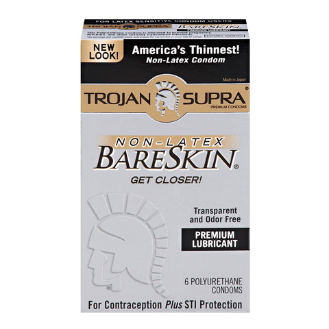 Trojan Supra Bareskin Polyurethane Condoms in 6 Pack