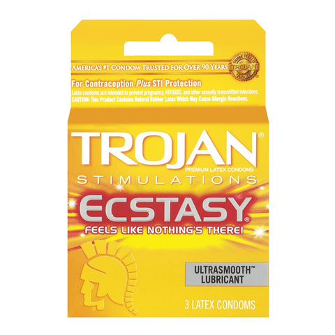 Trojan Stimulations Ecstasy Condoms in 3 Pack