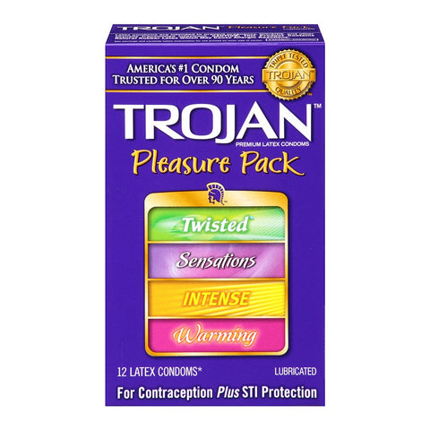 Trojan Pleasure Pack Condoms in 12 Pack