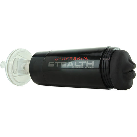 Stealth Mouth & Anal Cyberskin Double Stroker in Black