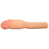 CyberSkin 4" Xtra Thick Vibrating Extension in Natural