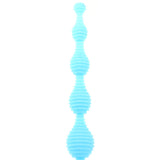 Silicone Stripes Anal Beads in Sky Blue