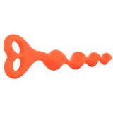 Silicone Swirl Anal Beads in Tangerine