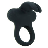 Frisky Bunny Vibrating Cock Ring in Black Pearl