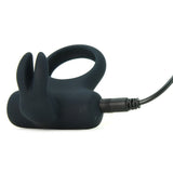 Frisky Bunny Vibrating Cock Ring in Black Pearl