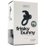 Frisky Bunny Vibrating Cock Ring in Black Pearl