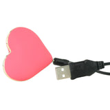 Rechargeable Silicone Heart Vibe in Coral Rose