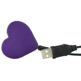 Rechargeable Silicone Heart Vibe in Deep Purple