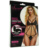 Strappy Black Mesh Remote Vibrating Teddy in OS