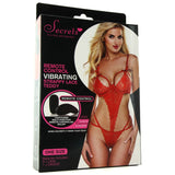 Strappy Red Lace Remote Vibrating Teddy in OS