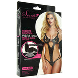 Peek-A-Boo Black Lace Remote Vibrating Teddy in OS