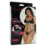 Strappy Black Mesh Remote Vibrating Teddy in OSXL