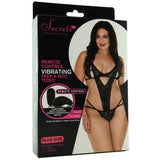 Peek-A-Boo Black Lace Remote Vibrating Teddy in OSXL