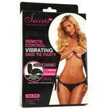 Remote Vibrating Side Tie Black Lace Panty in OS