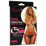 Remote Vibrating Pink Side Tie Black Lace Panty in OS