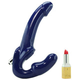 Revolver II Vibrating Strapless Strap On Dildo in Blue