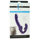 Revolver II Vibrating Strapless Strap On Dildo in Blue