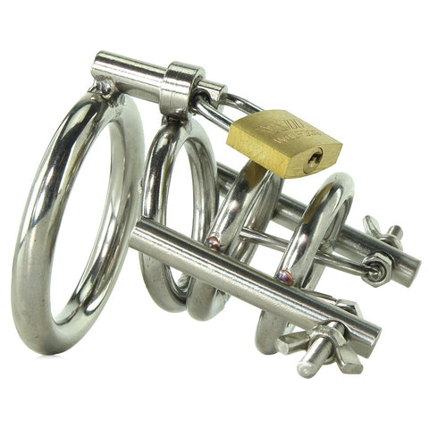 Deluxe Cleaver Urethral Spreader CBT Chastity Cage
