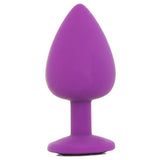 Silicone Anal Plugs with Gems Set in Purple