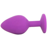 Silicone Anal Plugs with Gems Set in Purple