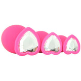 Frisky Silicone Heart Butt Plug Set in Pink