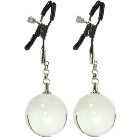 Spheres Weighted Nipple Clamps with Glass Orbs