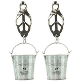 Jugs Nipple Clamps with Buckets in Silver