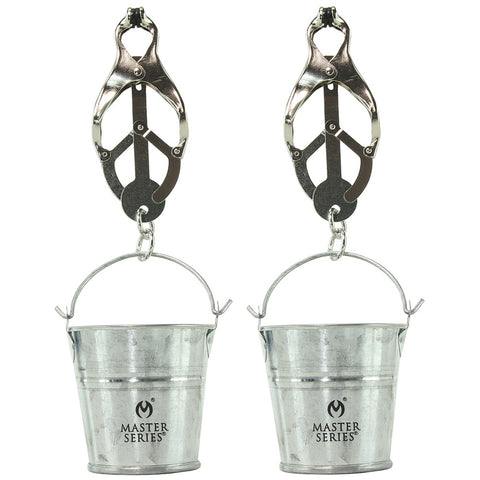 Jugs Nipple Clamps with Buckets in Silver