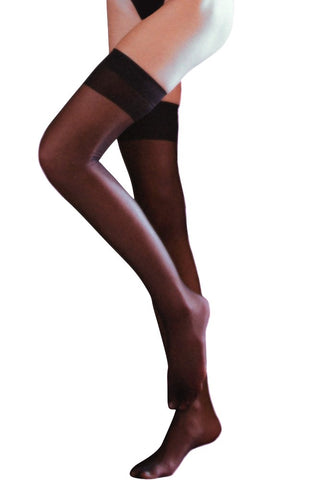 Sheer Black Thigh Highs with Backseam in OS