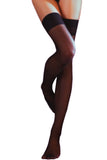 Sheer Black Thigh Highs with Backseam in OS