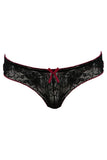 Ebony Lace Ruffle Thong in M